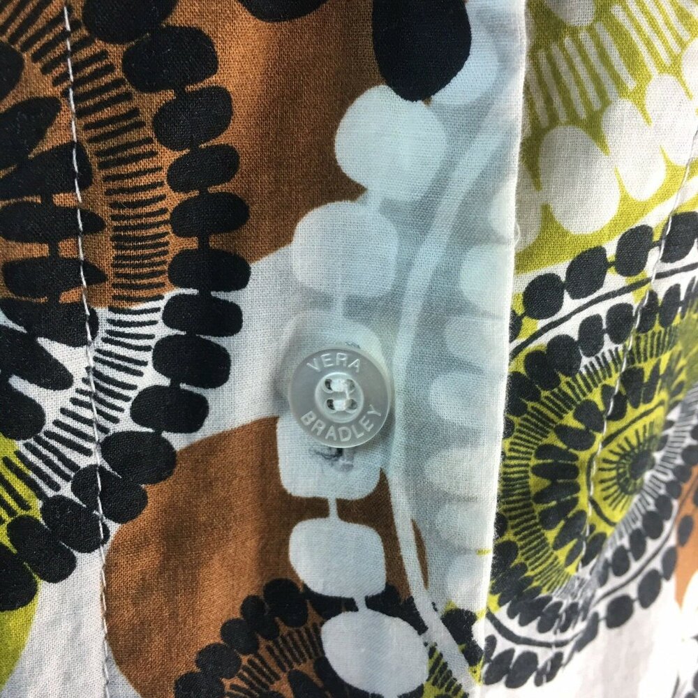 Vera Bradley Button Up Blouse Geometric Top  Long Sleeve Shirt M u - Picture 5 of 6